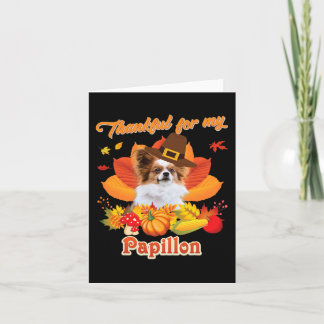 Cartão Graças ao meu cachorro de Papillon, dia de Ação de