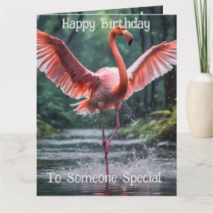Cartão Grace em Voo: O Riverdance dos Flamingos Rosa