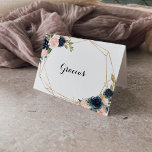 Cartão Gracias Douradas Geométricas Floral Dobrada<br><div class="desc">Este cartão de gracias floral dobrado em ouro é perfeito para um casamento simples. O design apresenta flores coloridas de ouro e folhagem verde, amontoadas em belos buquês, enfeitando uma estrutura geométrica artística. Personalize o dentro da placa com seus nomes e uma mensagem de obrigado. Ou deixe o vazio da...</div>