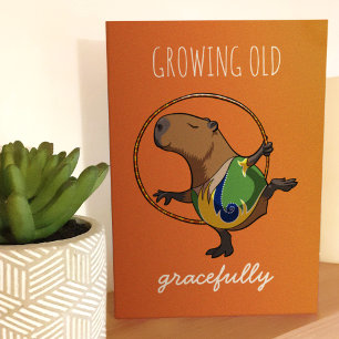 Cartão Graciosa desenhos animados velhos crescentes do