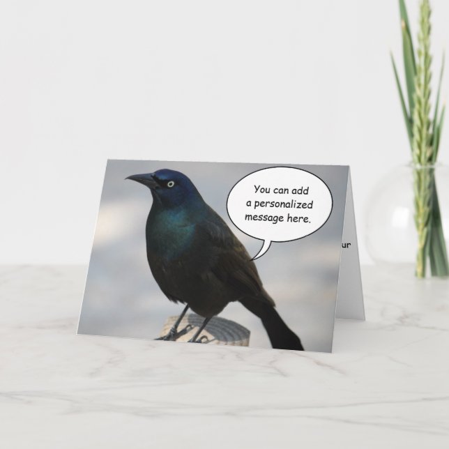 Cartão Grackle Bird Greeting Card (Frente)