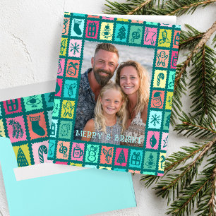 Cartão Grade de Natal Caprichosa com Mensagem de FOTO Per