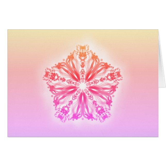 Cartão *~* Gradient Pink Peach Lavender Mandala (Frente Horizontal)