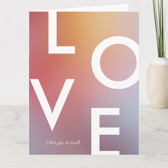 Cartão Gradiente Ombré do Dia dos Namorados Amor Moderno  (Frente)