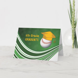 Cartão Graduação 6, Bola de Softball e Chapéu