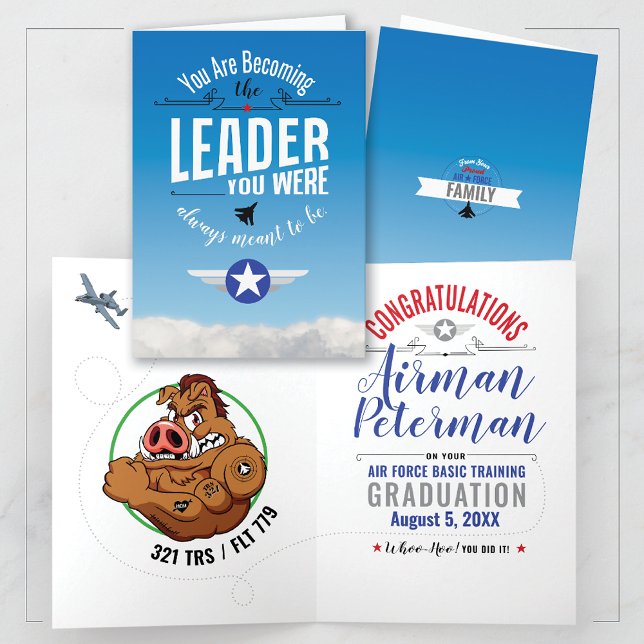 Cartão Graduação da Força Aérea BMT 321 Warthogs Básico (Criador carregado)
