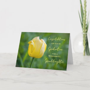 Cartão Graduação da neta Yellow Tulip