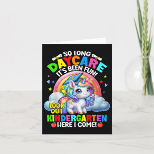 Cartão Graduação de creche 2025 da Unicorn Girl Hello Kin