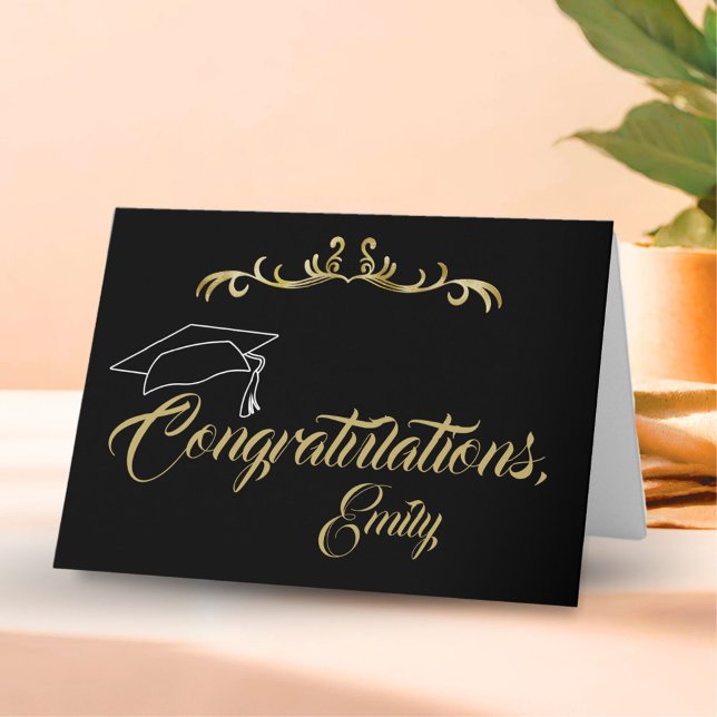 Cartão Graduação de Formandos para Parabéns Elegantes (Criador carregado)