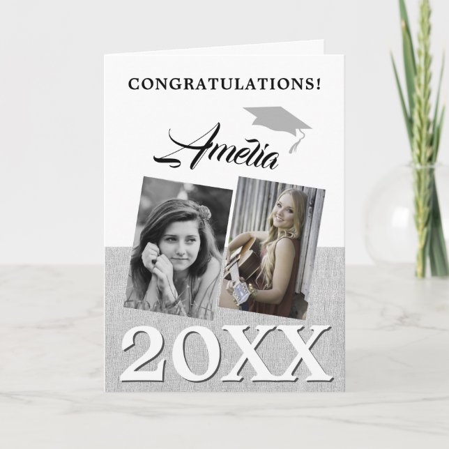 Cartão Graduação de Foto do Formando 2 Rustic (Frente)