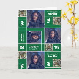 Cartão Graduação de Fotos Quadrada - Ano Verde