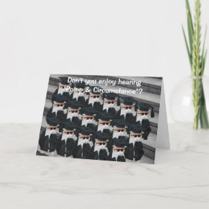 Cartão Graduação de Gato Cuta/Engraçado Personalizável