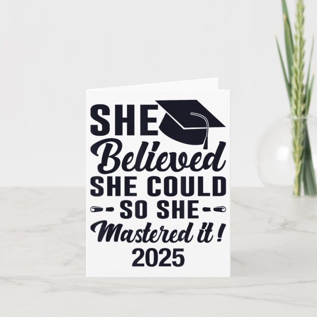 Cartão Graduação De Graduação De Mestrados 2025 Com Maste (Frente)