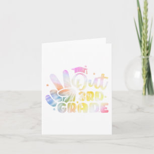 Cartão Graduação De Grau Tie Dye No Último Dia Da Escola