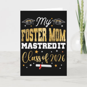 Cartão Graduação de Mestrado Minha Mãe Adotiva Dominou Is
