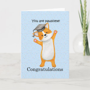 Cartão Graduação de parabéns Corgi felicitações de cão bo