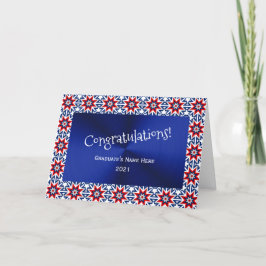 Cartão Graduação de Parabéns de Padrão Patriótico