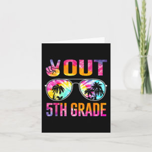 Cartão Graduação De Tie Dye Do Grau 5 No Dia Passado Da E