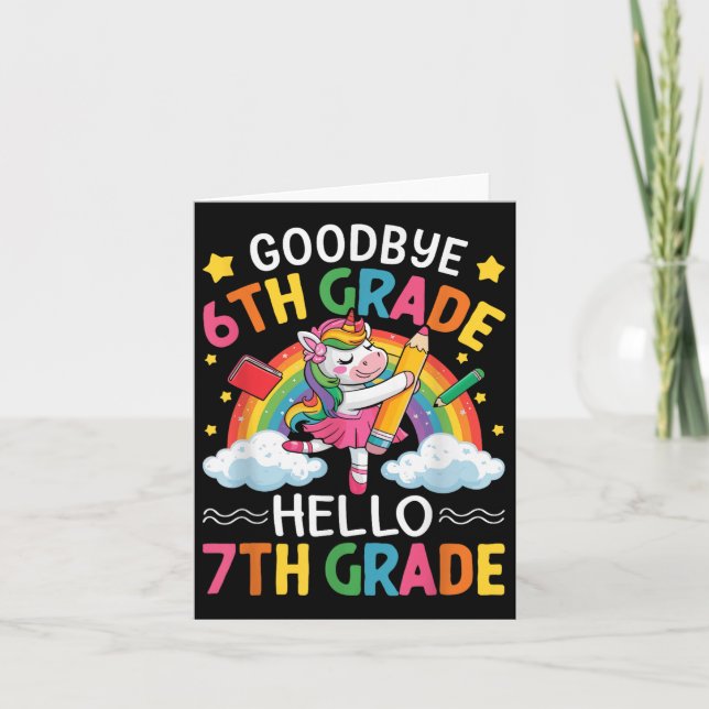 Cartão Graduação do grau de alô, 7, grau 6 (Frente)