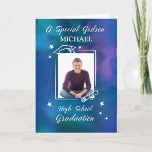 Cartão Graduação do Segundo grau de Nome de Foto Personal