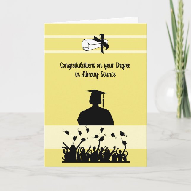 Cartão Graduação em Biblioteca Science com Formando femin (Frente)