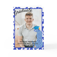 Graduação Foto azul Leopard Impressão