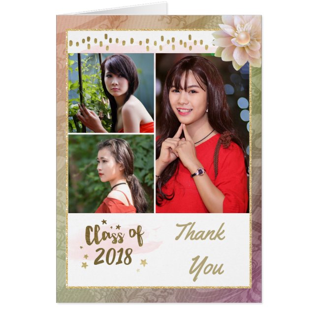 Cartão Graduação Foto Obrigado (Frente)