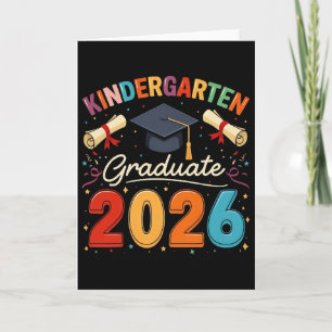 Cartão Graduação no Jardim de Infância 2026 Graduado Pré-
