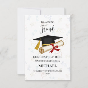 Cartão Graduação Personalizada de Amigo Orgulhoso