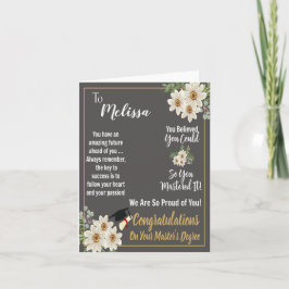 Cartão Graduação personalizada de mestrado