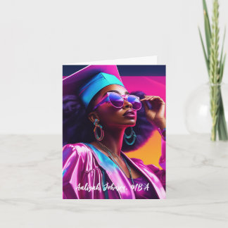 Cartão Graduação Personalizada de Mulher Afro-Americana C