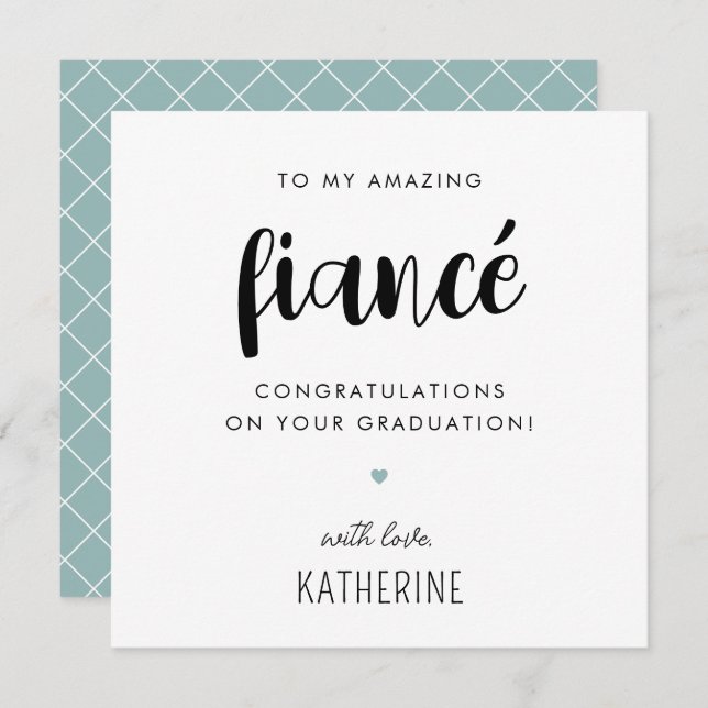 Cartão Graduação Personalizada Moderna e Cortesia Fiancé (Frente/Verso)