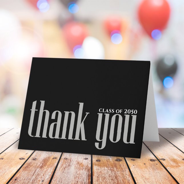 Cartão Graduação Preta e Branca Simples (Criador carregado)