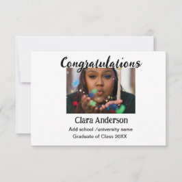 Cartão Graduação QR branco preto fotográfico clássico