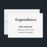 Cartão Graduação QR branco preto fotográfico clássico<br><div class="desc">design</div>