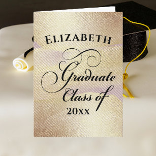 Cartão Graduação Tipografia Dourada Elegante