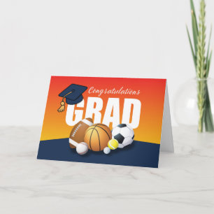 Cartão Graduação - Todos os Parabéns de atletas desportiv