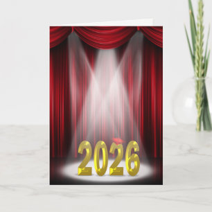 Cartão Graduação Vermelha e Dourada 2025 em Spotlight