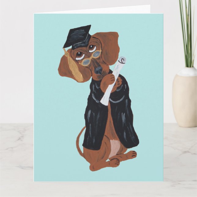 Cartão Graduado Dachshund (Frente)