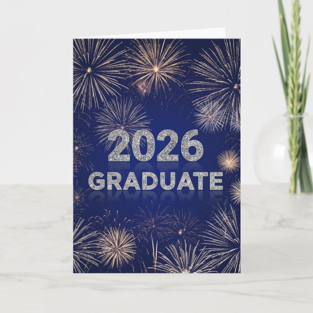 Cartão Graduate 2026 Fireworks Card (Frente)
