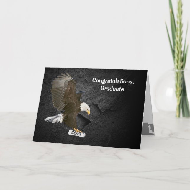 Cartão Graduation 2026 Bald Eagle With Diploma (Frente)
