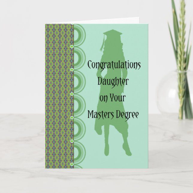 Cartão Graduation Card for Daughter with Masters Degree (Frente)