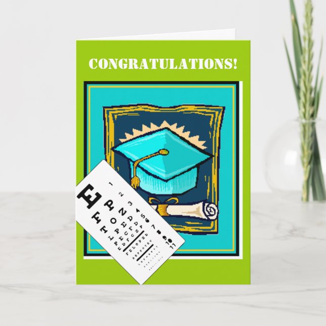 Cartão Graduation card -Optometrist/Opthamologist (Frente)