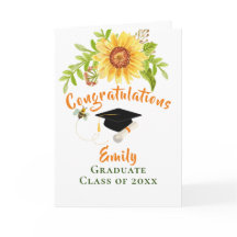 Graduation Congratulation Yellow Floral Card
