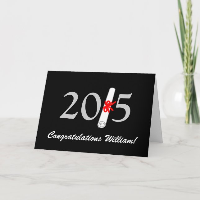 Cartão Graduation Congratulations 2015, Customizable (Frente)