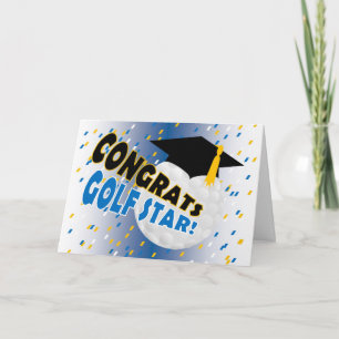 Cartão Graduation Congratulations for a Golf Star