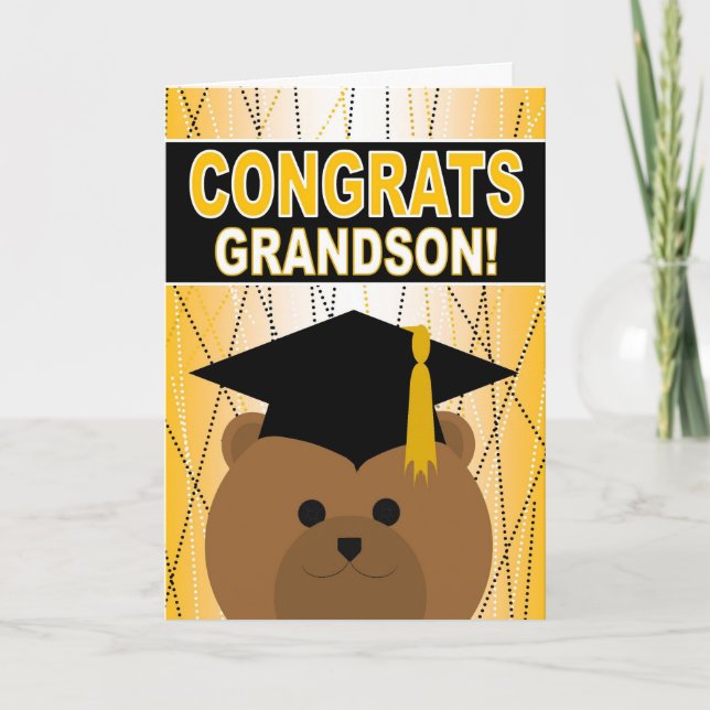 Cartão Graduation Congratulations for Grandson (Frente)