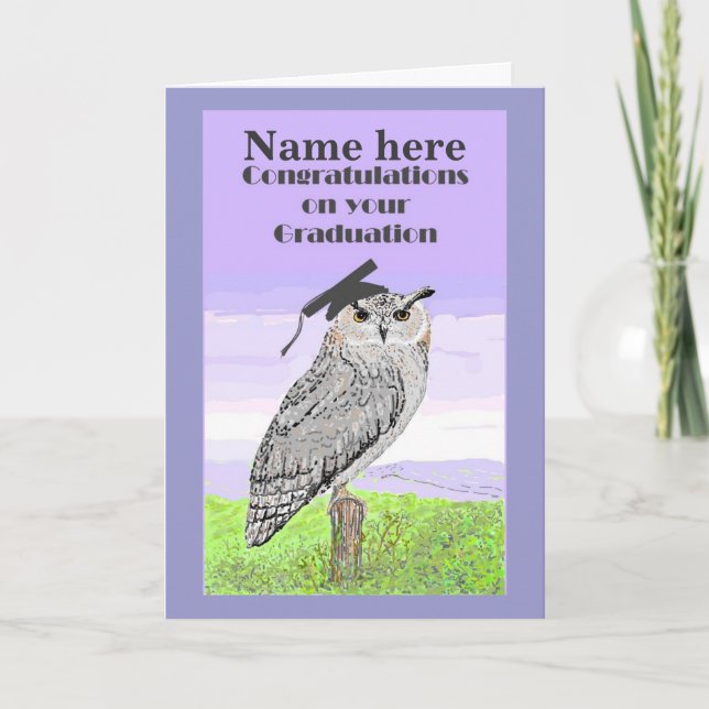 Cartão Graduation Congratulations Owl Card (Frente)