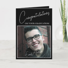 Cartão Graduation Congratulations Photo Black White