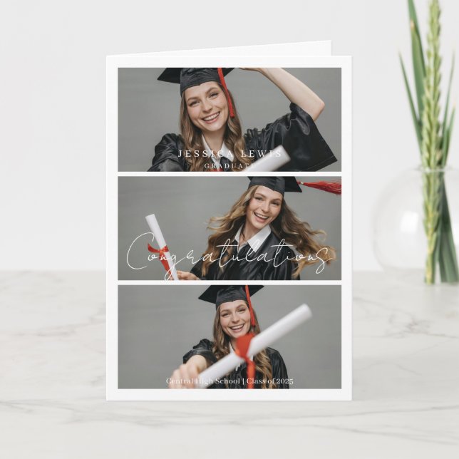 Cartão Graduation Congratulations Photo Collage Graduate (Frente)